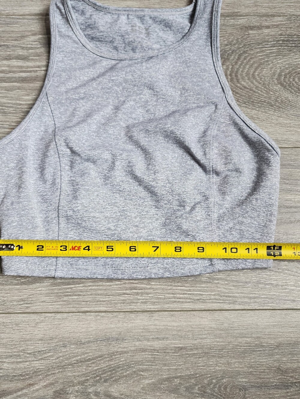 Heather Gray Cross Strap Racer Back Sporta Bra Size Medium Running Yoga - Picture 6 of 7